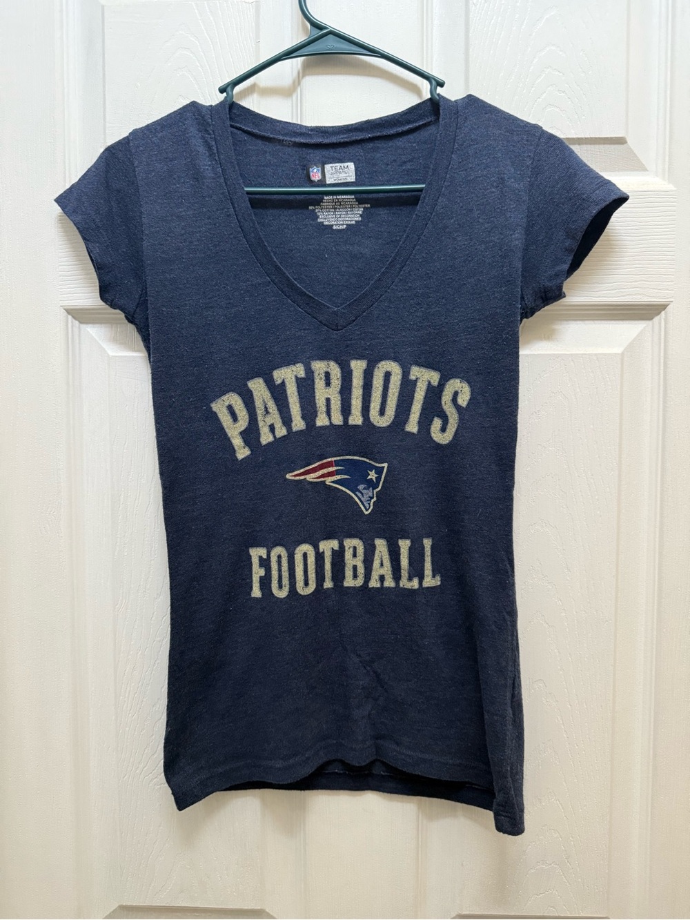 NFL Women's Navy V-Neck Team Apparel Tee